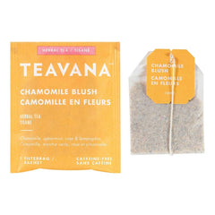 Teavana Chamomile Blush tea bag in canister ready to unwind.