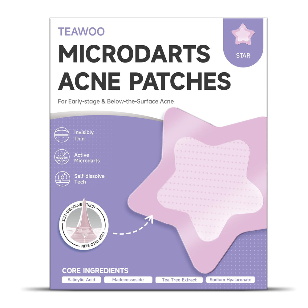 TEAWOO 36-count microdart star patches for targeted acne care.