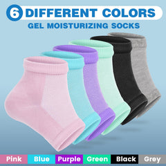 TEAWOO moisturizing heel socks purple gentle hydration for softer heels.