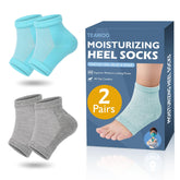 TEAWOO two-pairs moisturizing heel socks pack with gel formula for daily hydration.