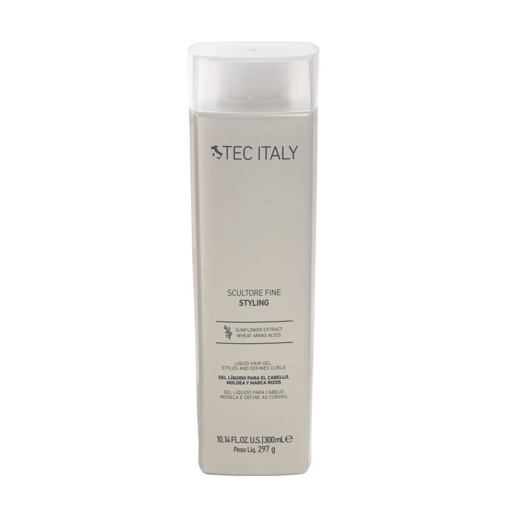 Tec Italy Scultore Fine Styling Gel bottle defines curls with shine.