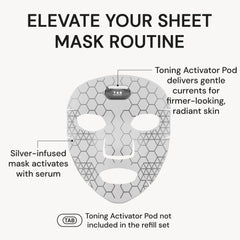 Tech Activated Beauty magnetic toning activator pod demonstrates cordless facial session.