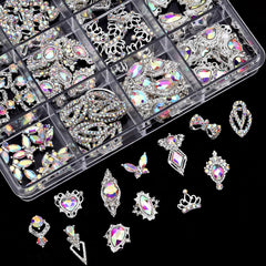 TEEKME crown-design rhinestones elevate elegant manicures and events