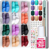 Teenitor 288pcs short press-on nails kit for quick at-home manicures.