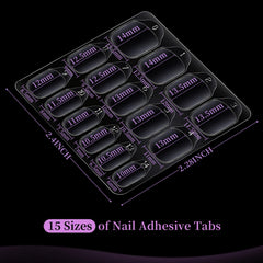 Teenitor 15 sizes sheet display demonstrates versatile fit for most nail shapes