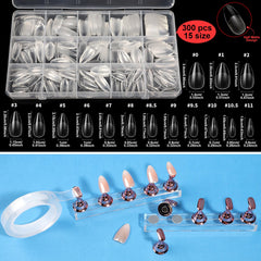 Teenitor almond nail tips with matte finish for durable, natural-looking extensions.