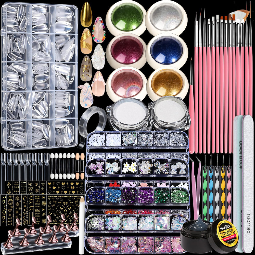 Teenitor chrome powder in mermaid finish for dazzling chrome nails.