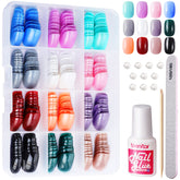 Teenitor extra short press on nails with glossy finish for a quick salon-like manicure.
