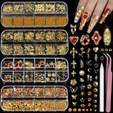 Teenitor gold nail charms in 12 styles for luxe nail art designs