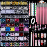 Teenitor 3D flower and butterfly snowflake charms for chic nail art