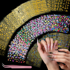 Teenitor nail stickers with floral designs for quick, creative nail art.