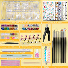 Teenitor press-on kit: magnetic nail stands with putty for organized nail art sessions.