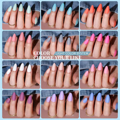 Teenitor short almond matte nails closeup with smooth finish for natural look