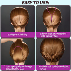 Teenitor turvy styling tool in use for braided ponytail