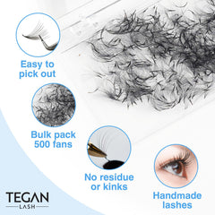 TEGAN LASH 500 mixed-length pack 9–15mm for customizable eyelooks