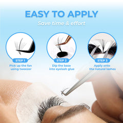 TEGAN LASH thin base supports seamless blend with natural lashes