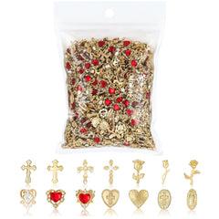 TemBelle cross charm adds chic gold accent for durable nail art.