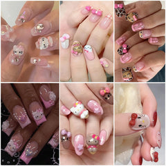 Temote 3D resin cat bow nail decor adds lasting sparkle.