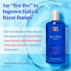 Tend Skin Solution bottle side view, compact for at-home use.