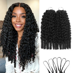 Tenkiss Burmese curly crochet hair 18in closeup for natural blend and smooth texture