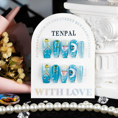 TENPAL icy blue mermaid ombre coffin nails for a striking summer look