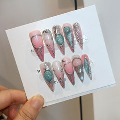 TENPAL moon-painted nails in silver-pink gradient for festive looks