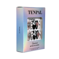 TENPAL hand-painted metallic lines aurora nails with luxe shimmer