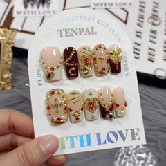 TENPAL press-on nails medium long length ideal for weddings and parties