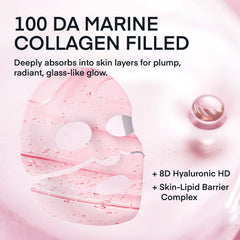 Hydrogel sheet close-up showing flexible, skin-conforming material for even actives delivery.
