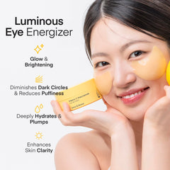 TEREZ & HONOR eye patches close-up highlighting texture for hydrating under-eye care.