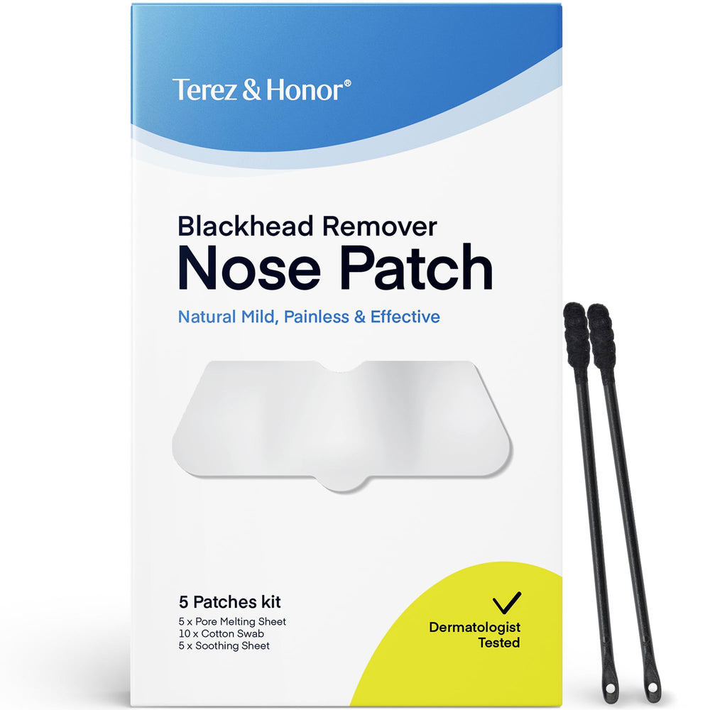 TEREZ AND HONOR Korean melting pore strips packaging shows the 5-kit set for easy pore care.