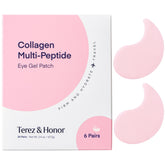 TEREZ & HONOR peptide collagen eye patches in travel packaging for on-the-go refresh