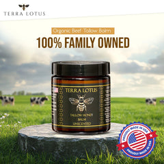 Hands applying Terra Lotus balm to dry patches for hydration