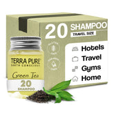 Terra Pure travel-size shampoo pack offers easy replenishment for guest rooms.