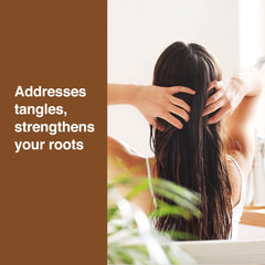 TERRAFIQUE Keratin Serum texture swirl illustrating smoothing and conditioning action.