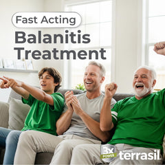 Terrasil Balanitis Soap bar closeup texture shows smooth natural blend for gentle cleansing.