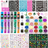 TEUVO glitter tattoo kit with 25 colors for vibrant temporary designs