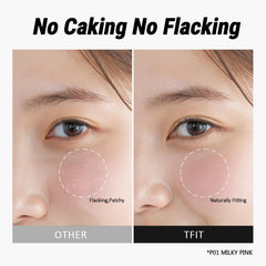 Creamy TFIT blush texture blends seamlessly on skin