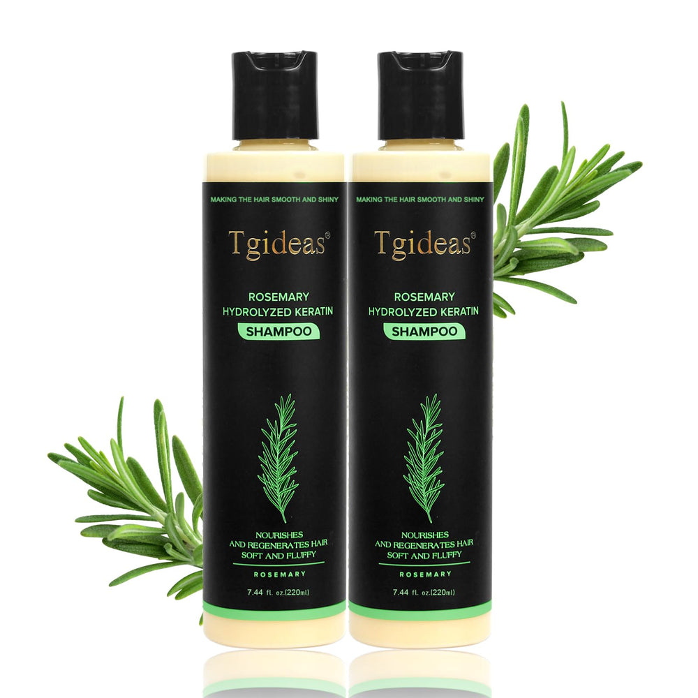 Tgideas rosemary shampoo bottle ready for daily cleansing and hair strengthening.