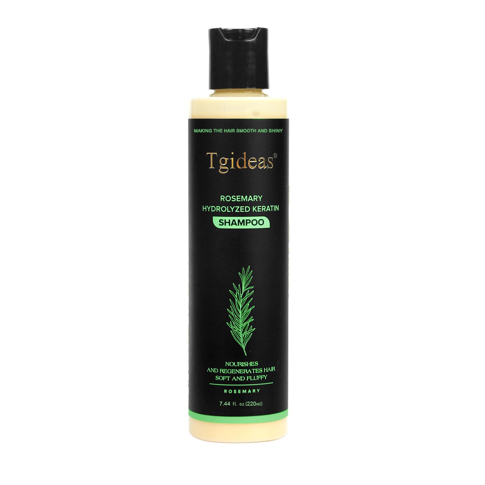 Tgideas Rosemary Shampoo bottle showing natural formula for daily scalp care