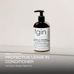 tgin Miracle RepaiRx leave-in conditioner pump bottle for easy application