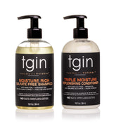 tgin Moisturizing Shampoo bottle with pour—gentle cleanse for hydrated curls