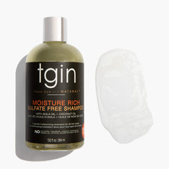 tgin Moisturizing Shampoo texture and lather—leaving hair smoother