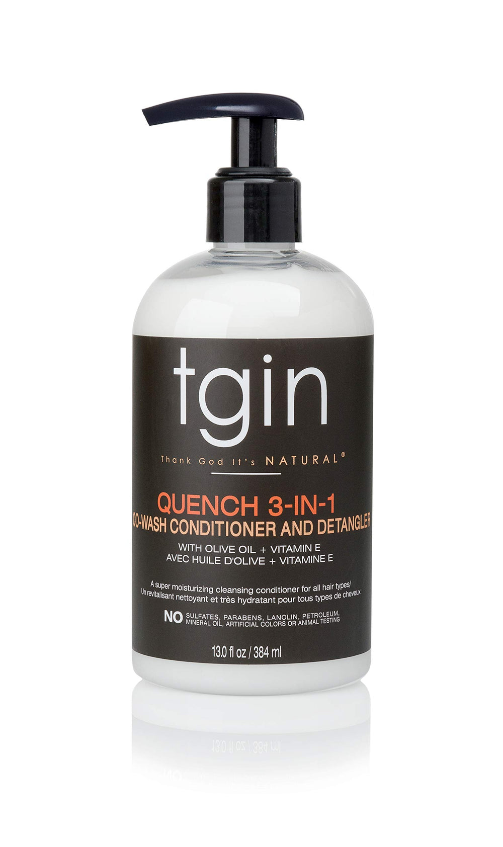 Thank God It's Natural tgin Quench co-wash bottle front delivering curl hydration