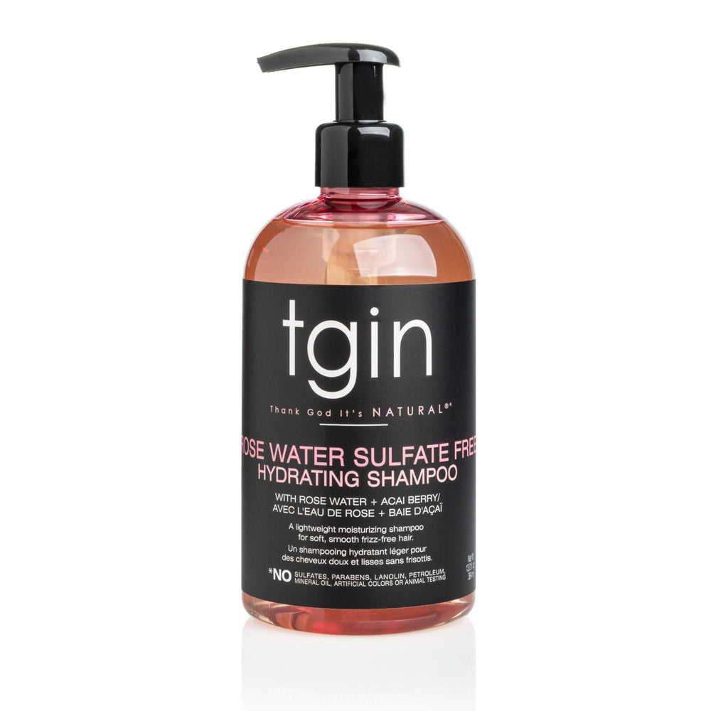 Thank God It's Natural Rose Water Shampoo bottle delivers lightweight hydration for curls.