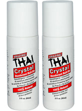 Thai Crystal Deodorant Stone roll-on, unscented for all-day odor control.