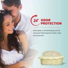 Thai Deodorant Stone basket display suggests compact, travel-friendly odor management.