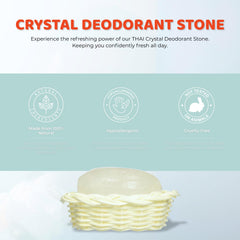 Thai Deodorant Stone close-up crystal highlights pure mineral salt.