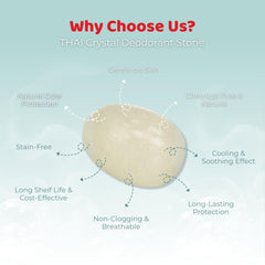 Thai Deodorant Stone natural mineral salt showcases a chemical-free option.