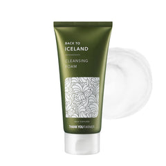 THANKYOU FARMER Back To Iceland Cleansing Foam bottle pouring for gentle cleanse